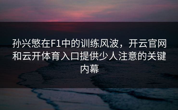 孙兴慜在F1中的训练风波，开云官网和云开体育入口提供少人注意的关键内幕
